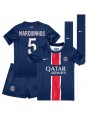 Otroški Nogometna dresi replika Paris Saint-Germain Marquinhos #5 Domači 2024-25 Kratek rokav (+ hlače)